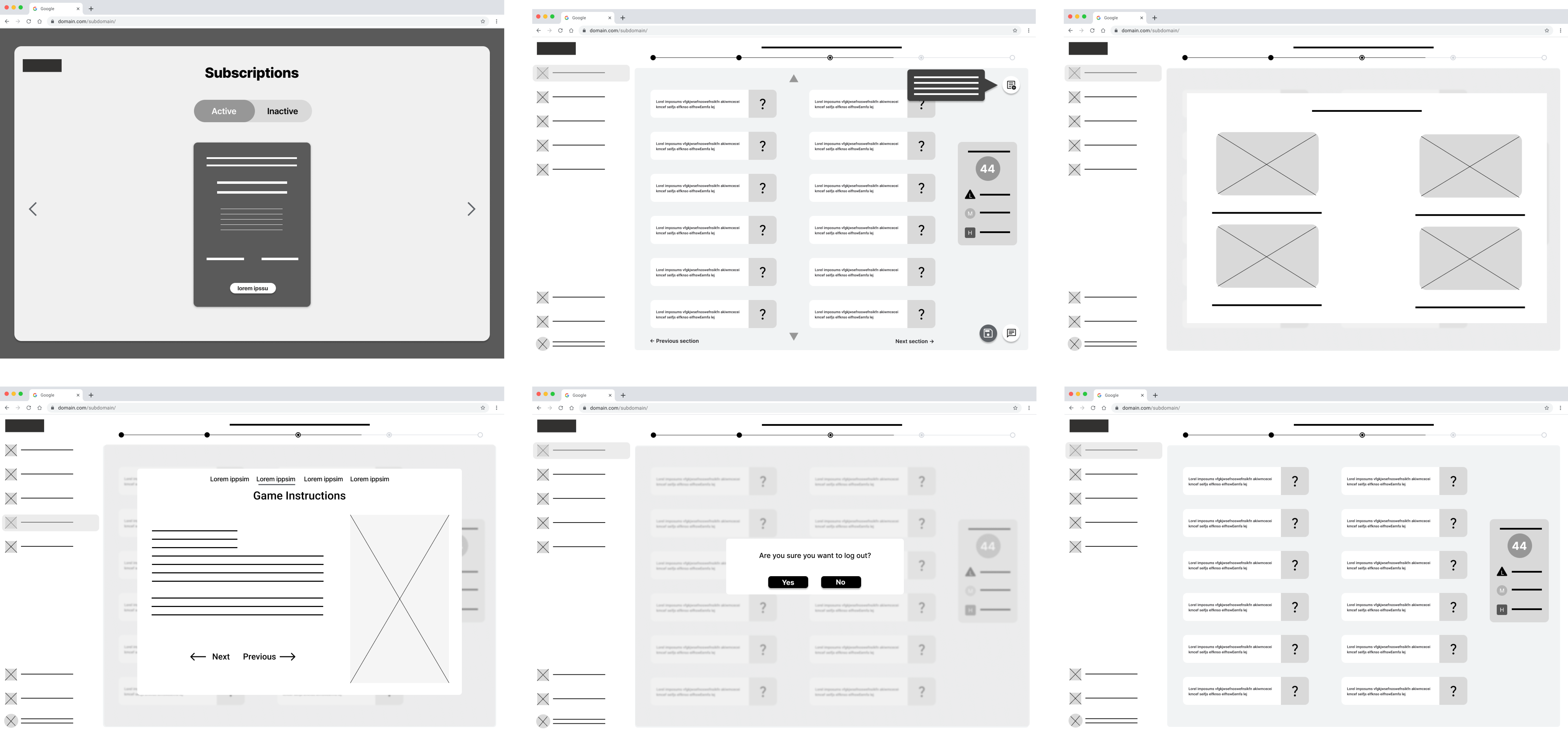 Digital wireframes