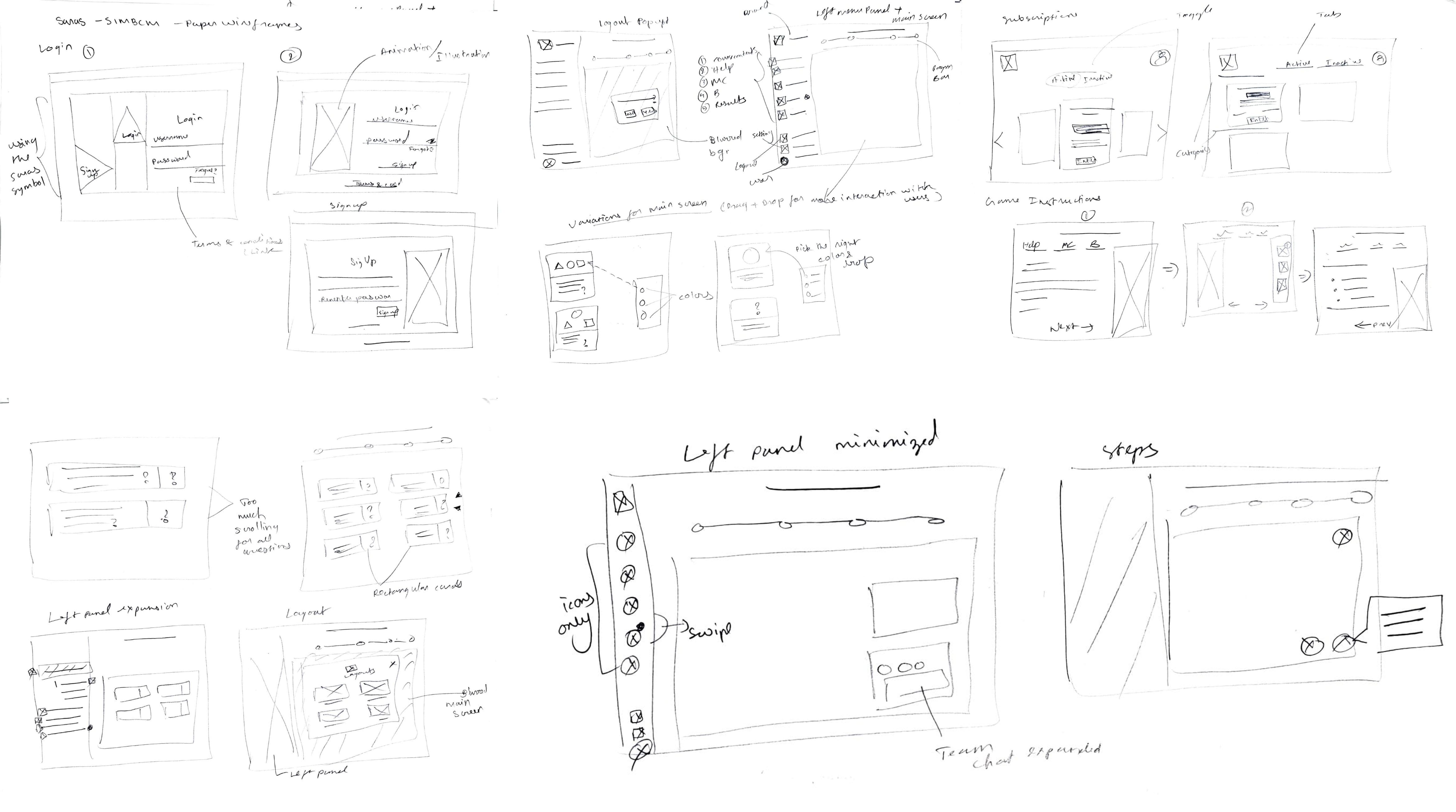 Paper wireframes